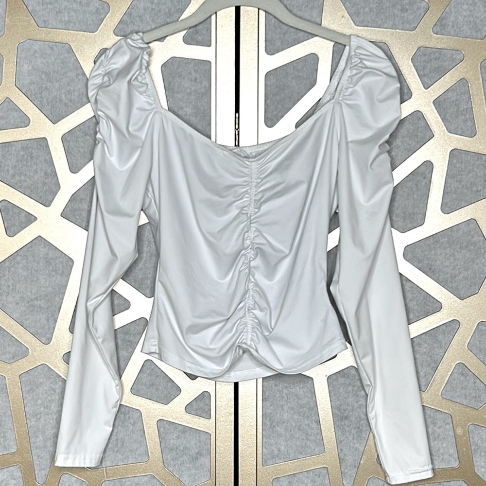 BB Dakota by Steve Madden Such‎ Is Life Ruched Sweetheart Cropped Top